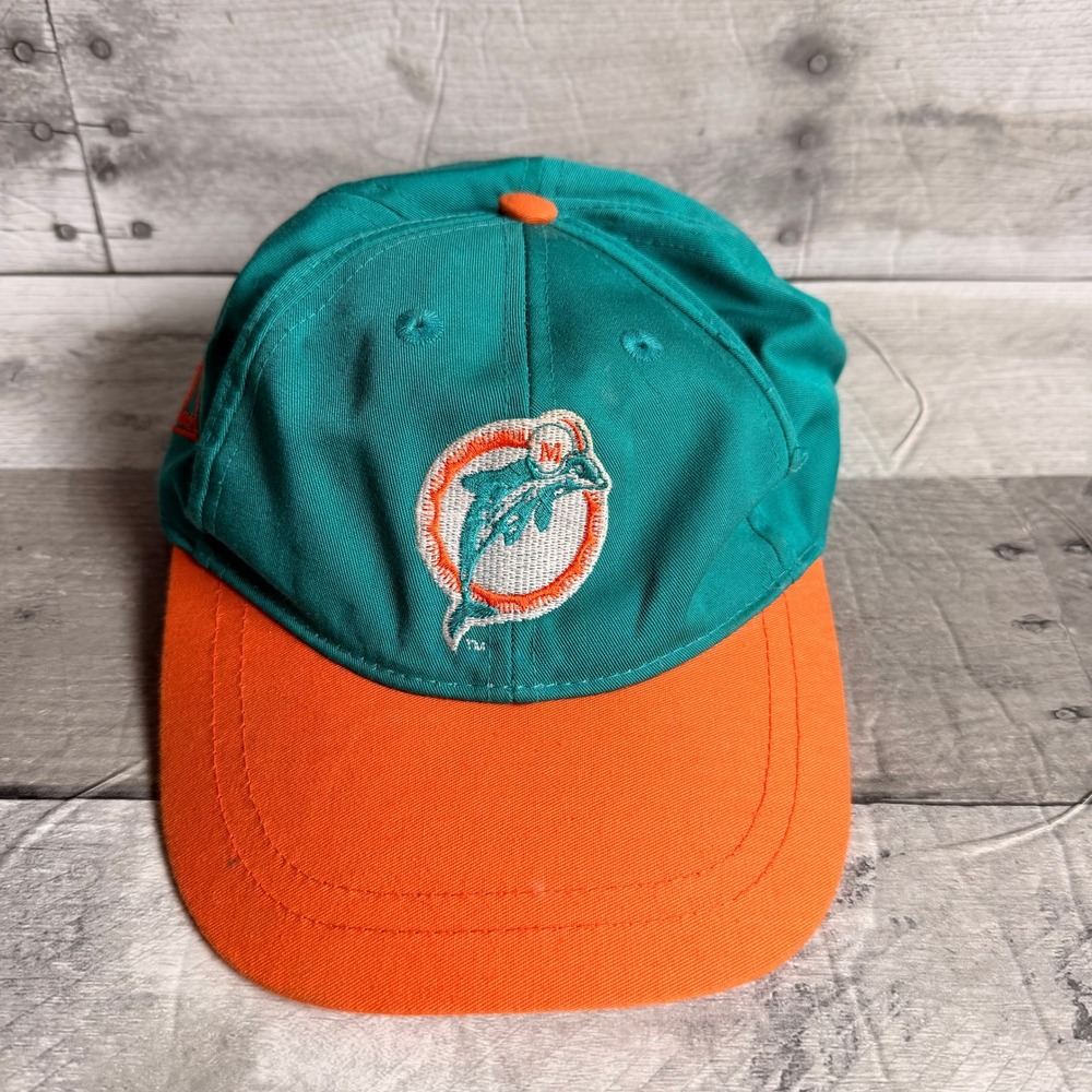 Vintage Miami Dolphins Hat Mighty-Mac Toddler Snapback Teal Orange NFL Football